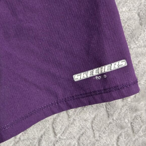 Barco Skechers Scrub Top Womens Size XS Purple Short Sleeve 3 Pockets Stretch - Picture 5 of 6
